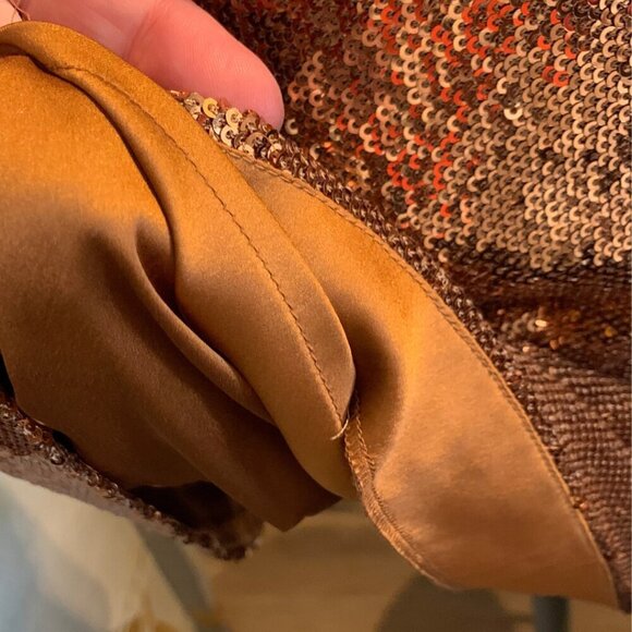 Ramy Brook Copper Long Sleeve Sequin Hallie Dress Womens XS - Picture 7 of 12